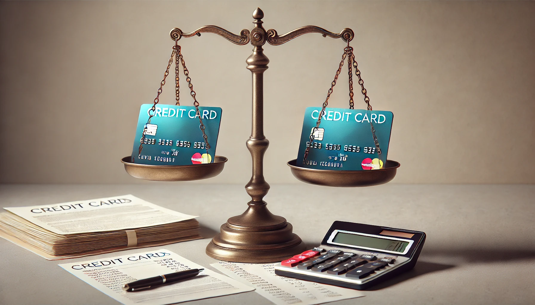 the concept of weighing the pros and cons of credit cards.